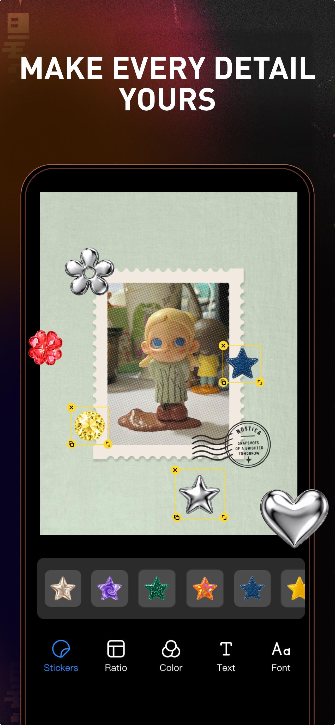 Nostica photo experience, as shown in the App Store